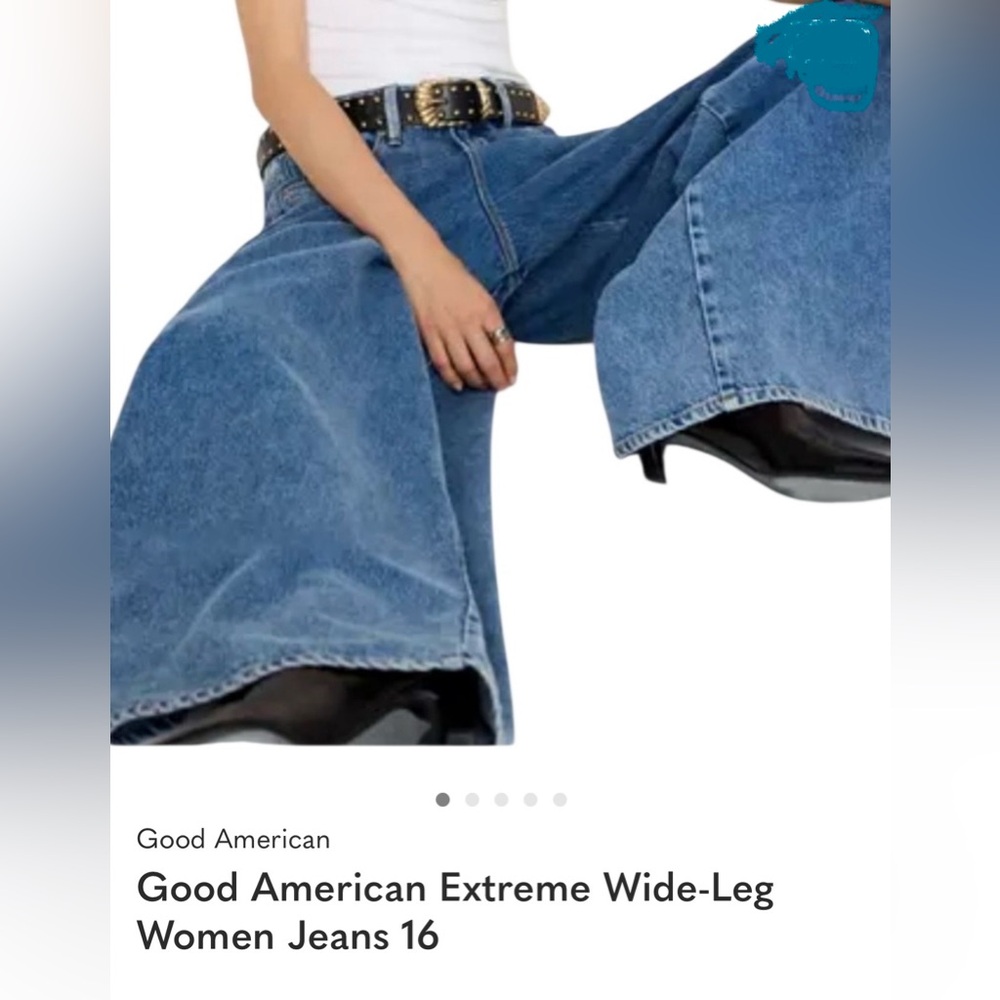 Good American Extreme Wide-Leg Jeans tagged size 16 but oversized. Fits 20 or 22